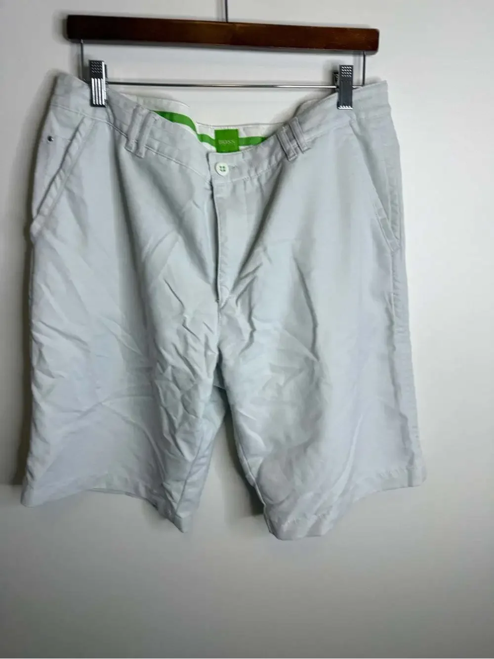 Hugo Boss Light Gray Men's Flat Front Shorts
